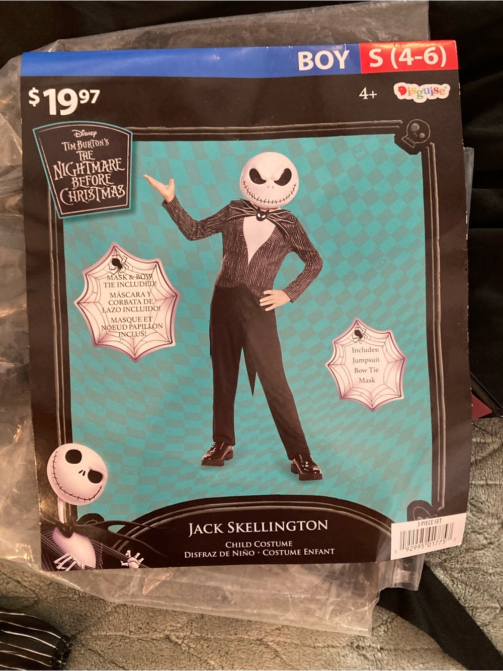 Jack Skellington youth costume Small 4-6 - Picture 8 of 8